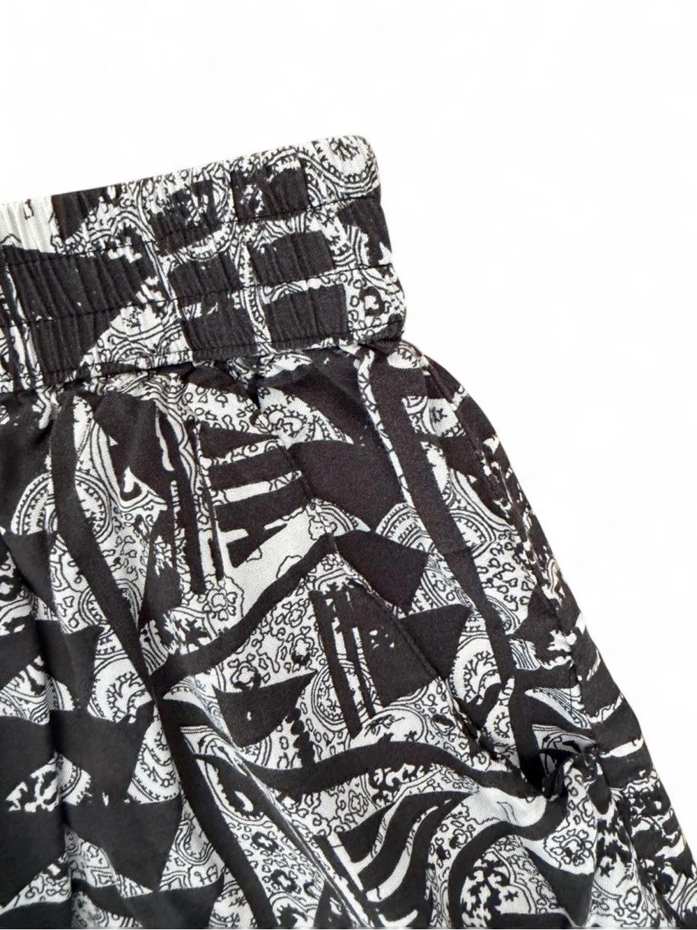 Mossimo Supply Co. Black & White Tribal Print High-Waist Shorts
